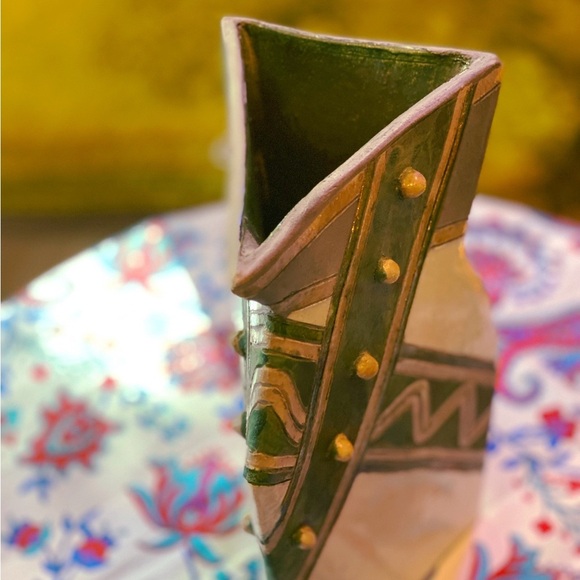 Vintage 1990s Luna Signed Abstract Ceramic Vase - Picture 5 of 10